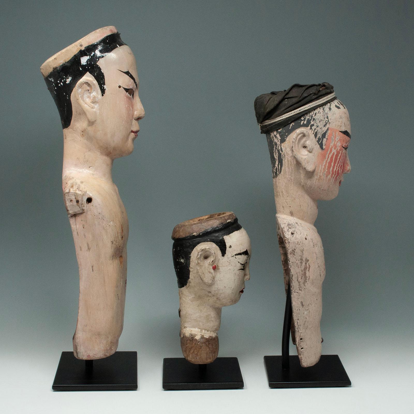 Chinoiserie Late 19th-Early 20th Century Trio of Puppets, China For Sale