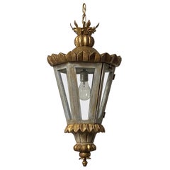Late 19th-Early 20th Century Venetian Style Wood and Metal Hanging Lantern