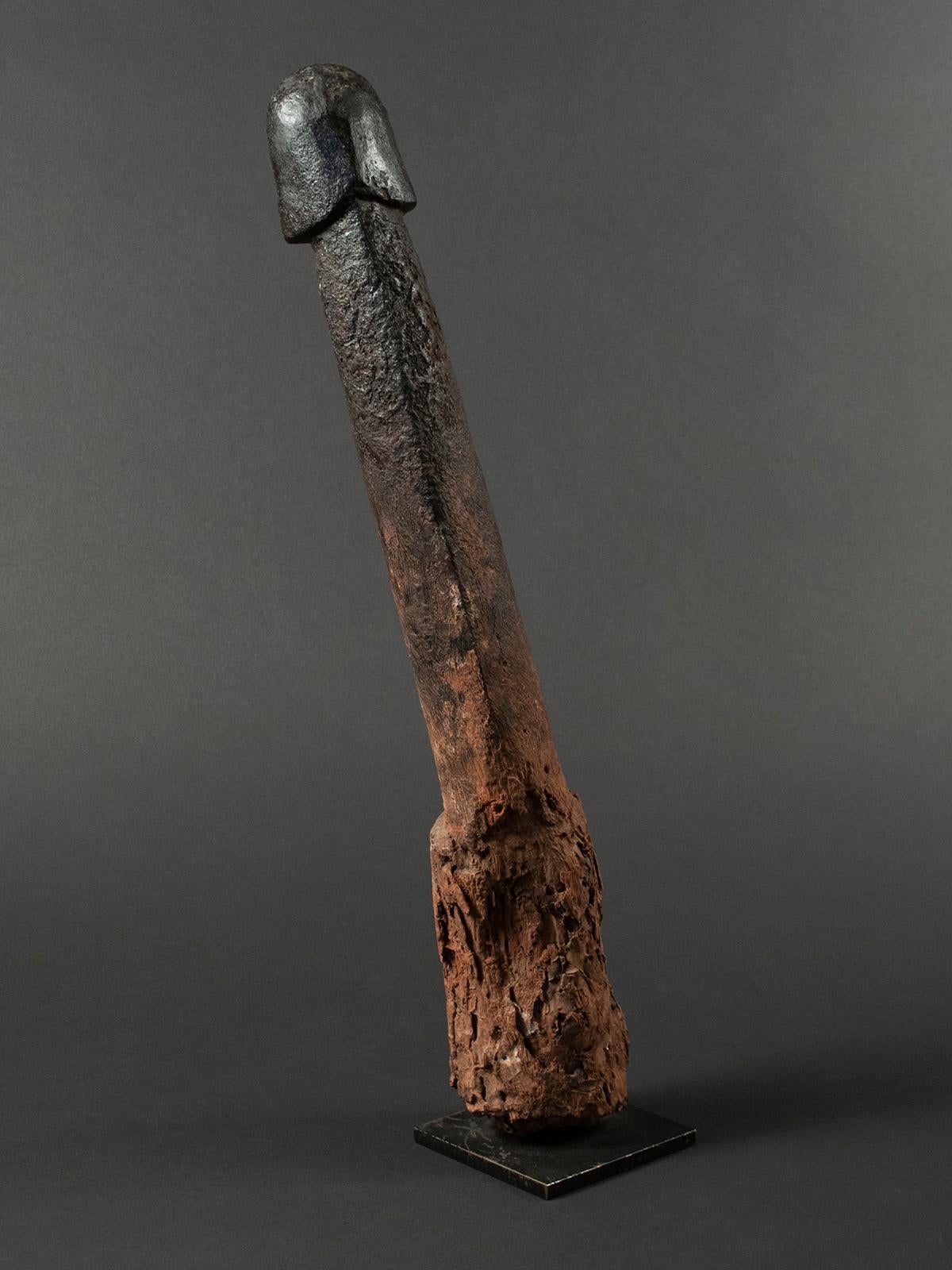 Tribal Late 19th-Early 20th Century Wood Legba Phallus, Fon People, West Africa