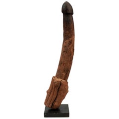Antique Late 19th-Early 20th Century Wood Legba Phallus, Fon People, West Africa