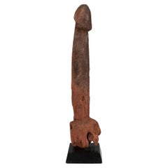 Antique Late 19th-Early 20th Century Wood Legba Phallus, Fon People, West Africa
