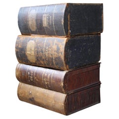 Late 19th/Early 20th Collection of Four French Leather & Board Faux Book Boxes