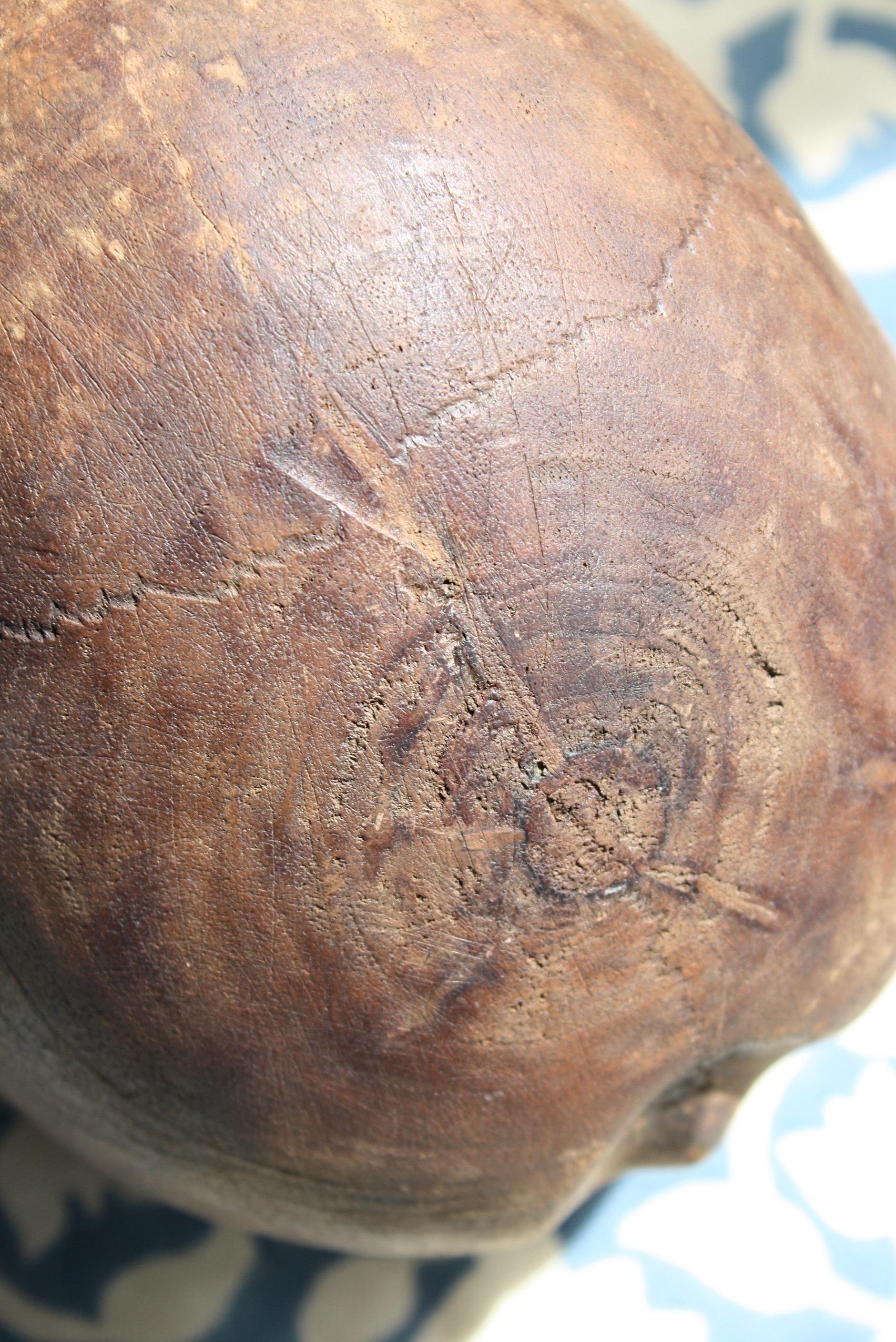 Late 19th-Early 20th Century Life-Size Treen Carved Memento Mori Human Skull 4