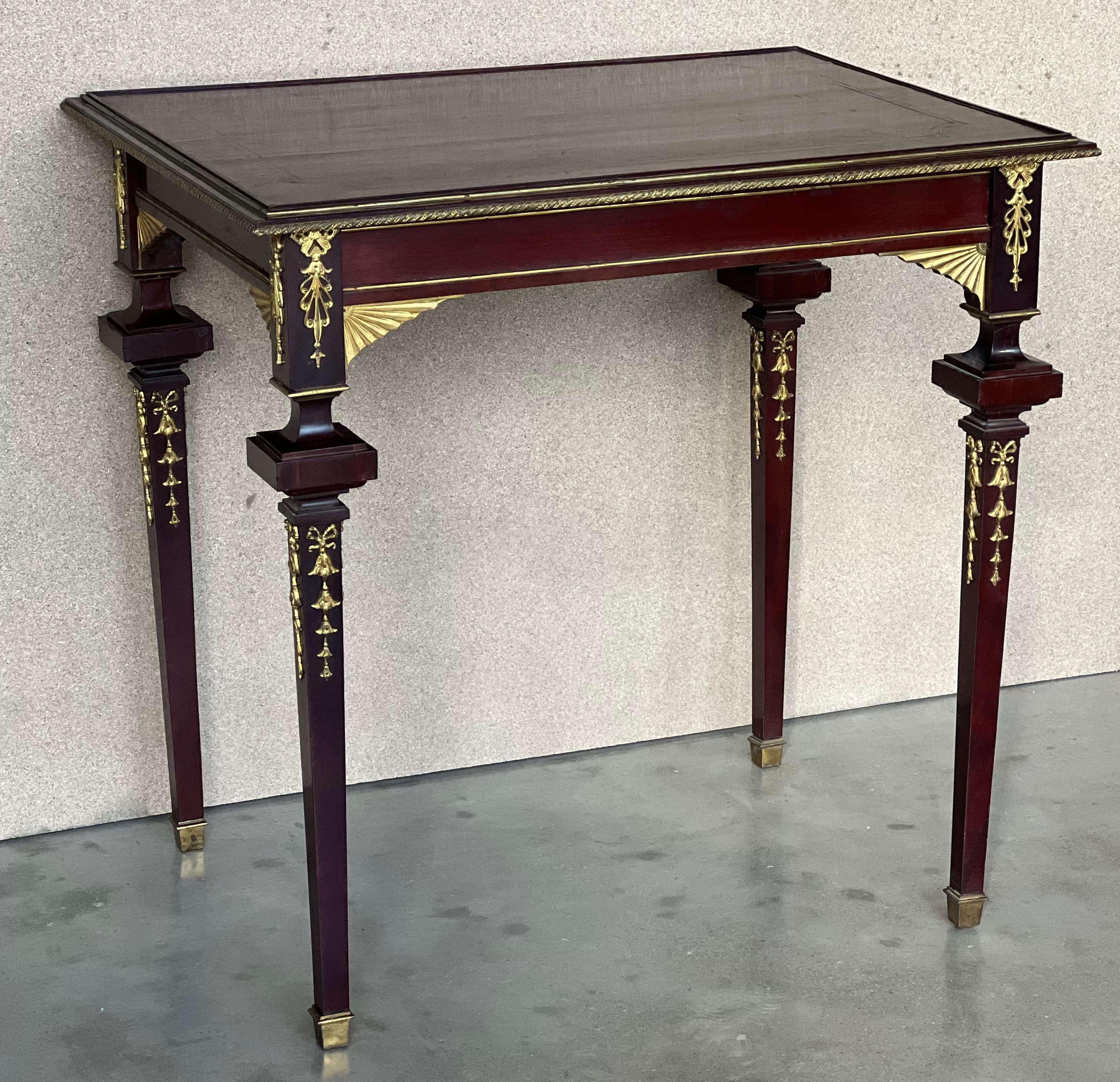 French Late 19th Empire Style Rectangular Coffee or Side Table in François Linke Style For Sale