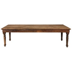 Late 19th English Century Rustic Pine Board Farm Table