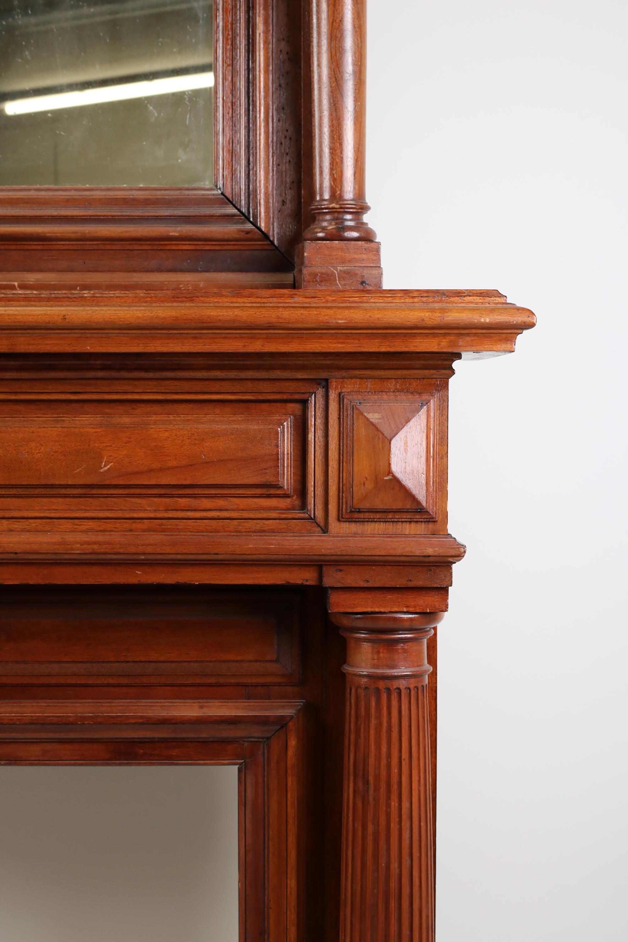 Late 19th Fireplace Mantel Solid Oak For Sale 7