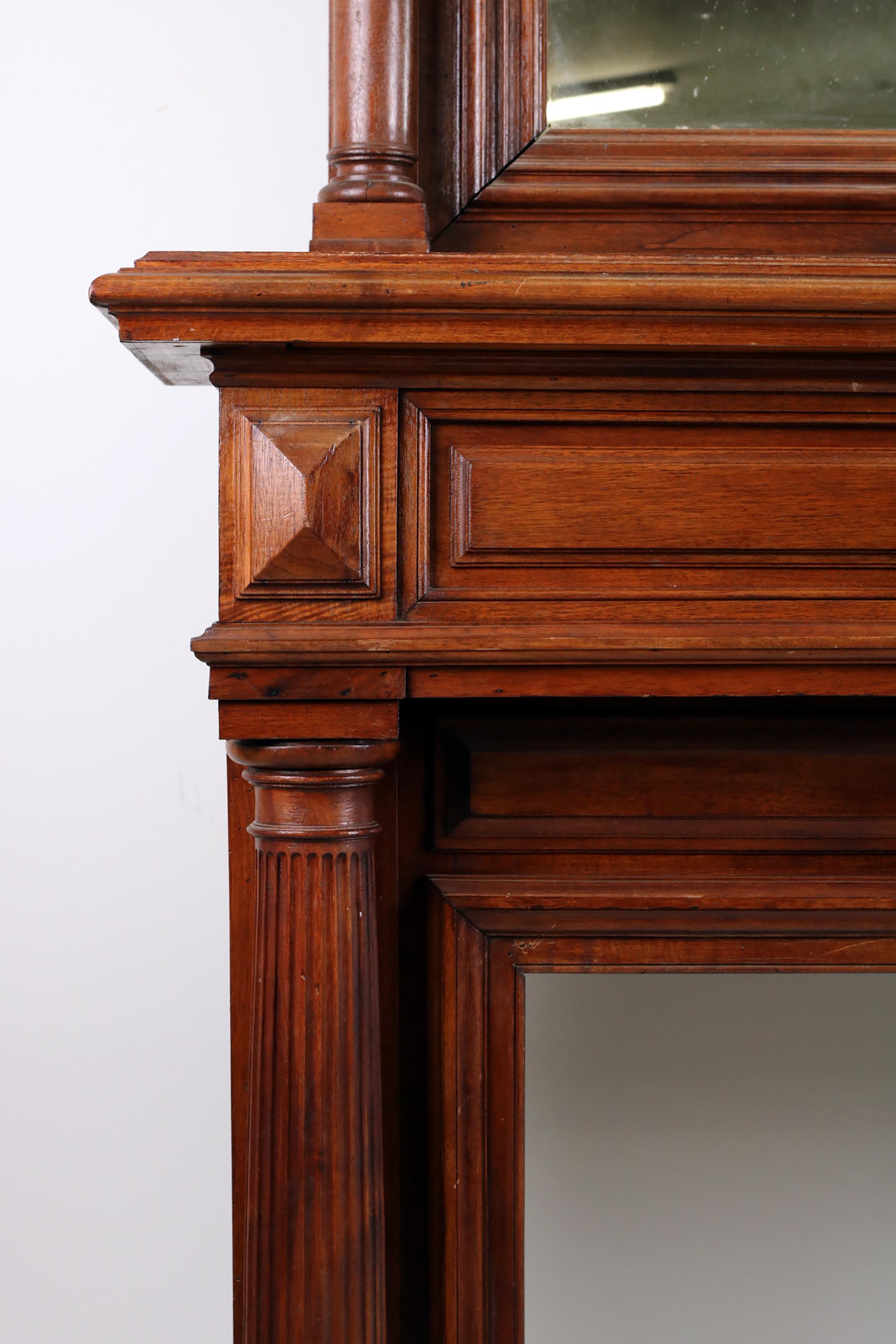 Late 19th Fireplace Mantel Solid Oak For Sale 9