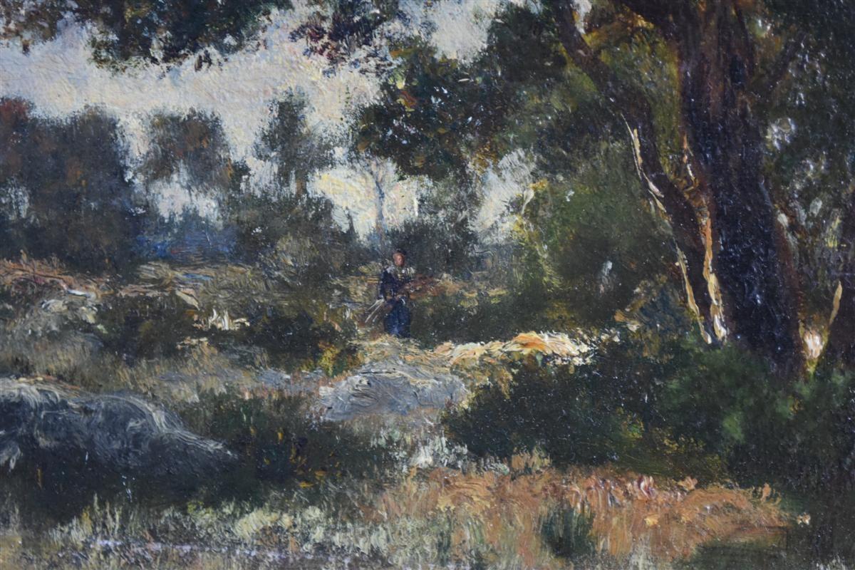 Wald Öl auf Tafel Fontainbleau Ernest Guillemer, spätes 19. Jahrhundert (Französisch) im Angebot