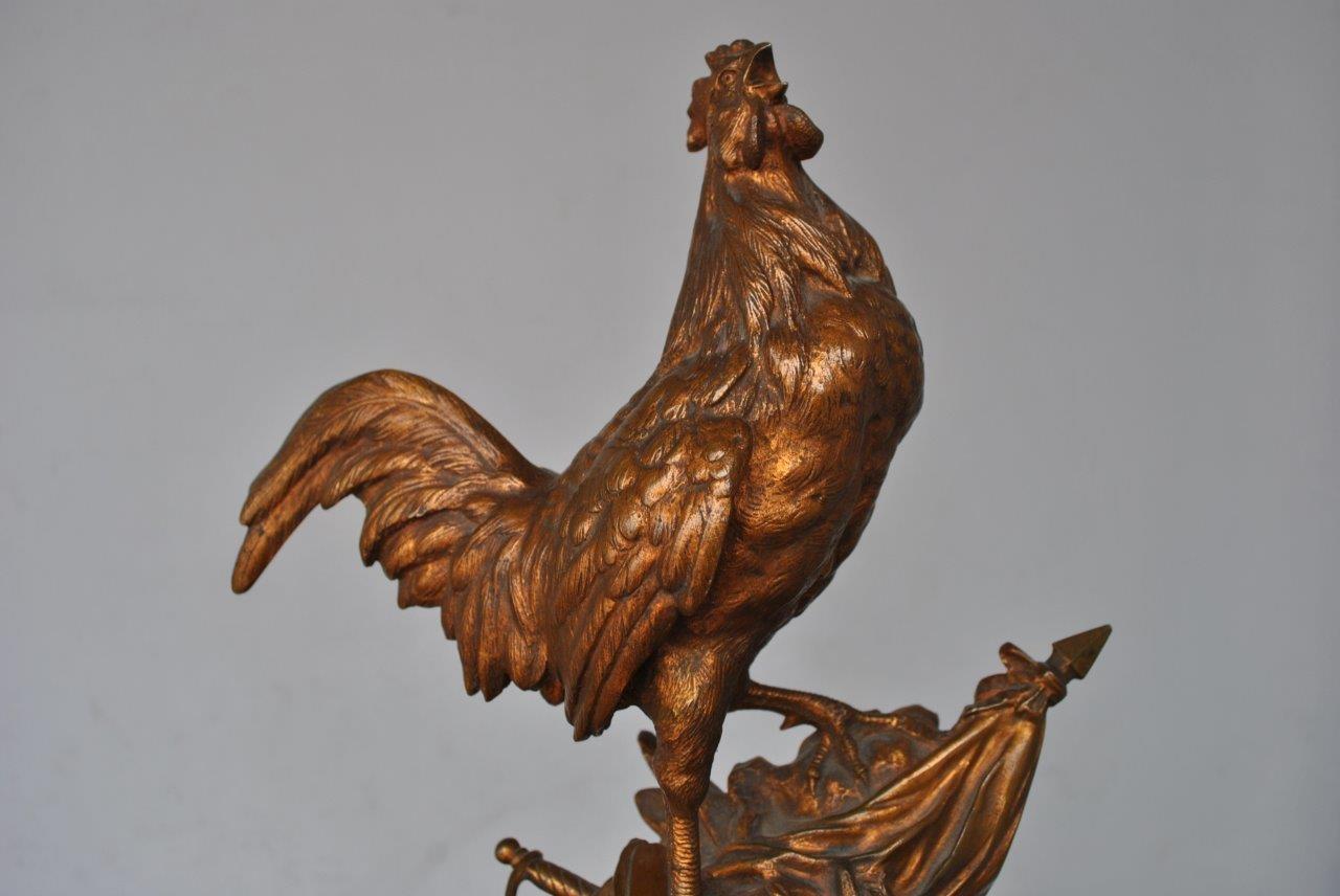 Cast Late 19th French Cock by Edouard Drouot Bronze
