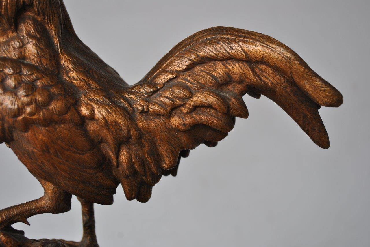 Late 19th French Cock by Edouard Drouot Bronze 2