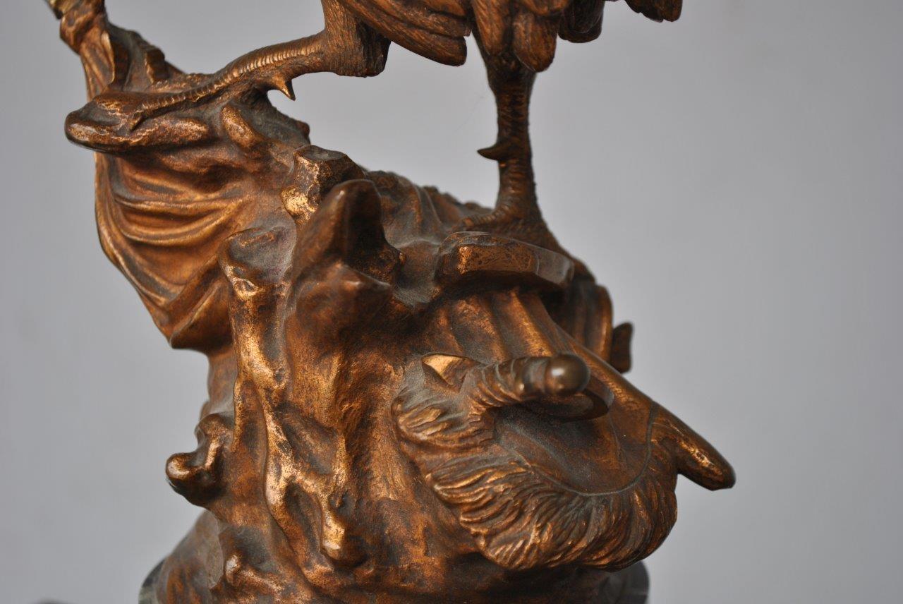 Late 19th French Cock by Edouard Drouot Bronze 3