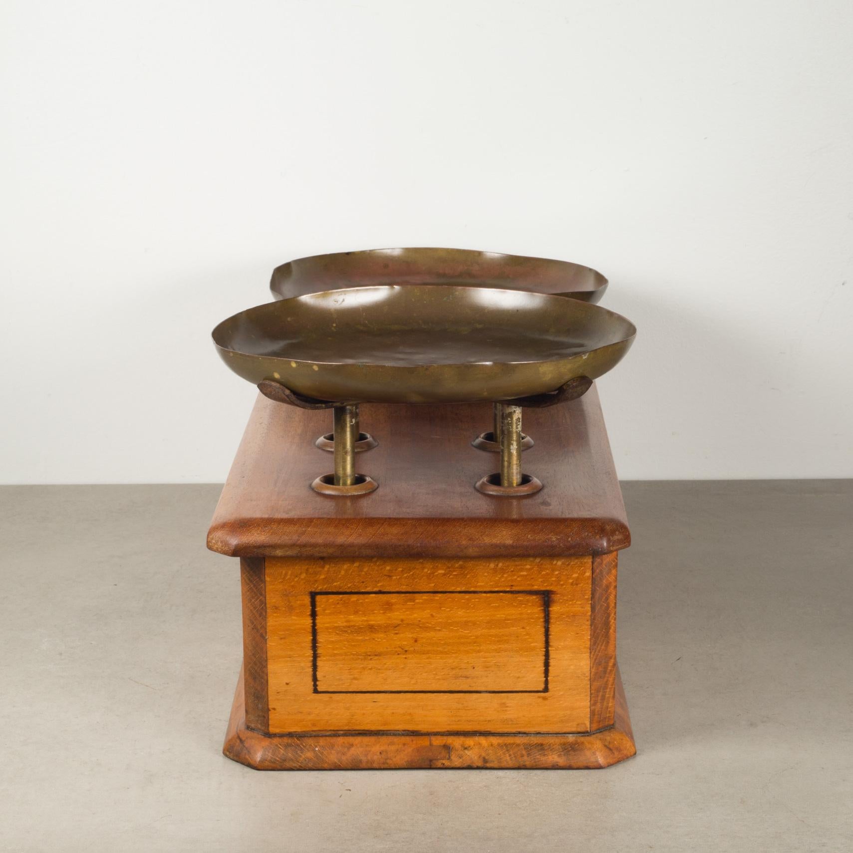 19th Century Late 19th French Mahogany & Brass Balance Scale, c.1870 For Sale