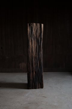 Spätes 19. japanisches antikes wabi sabi dickes Massivholzbrett, mingei Kunstwerk