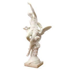 Marble Sculpture Representing Jupiter and Hebe by Émile Louis Picault