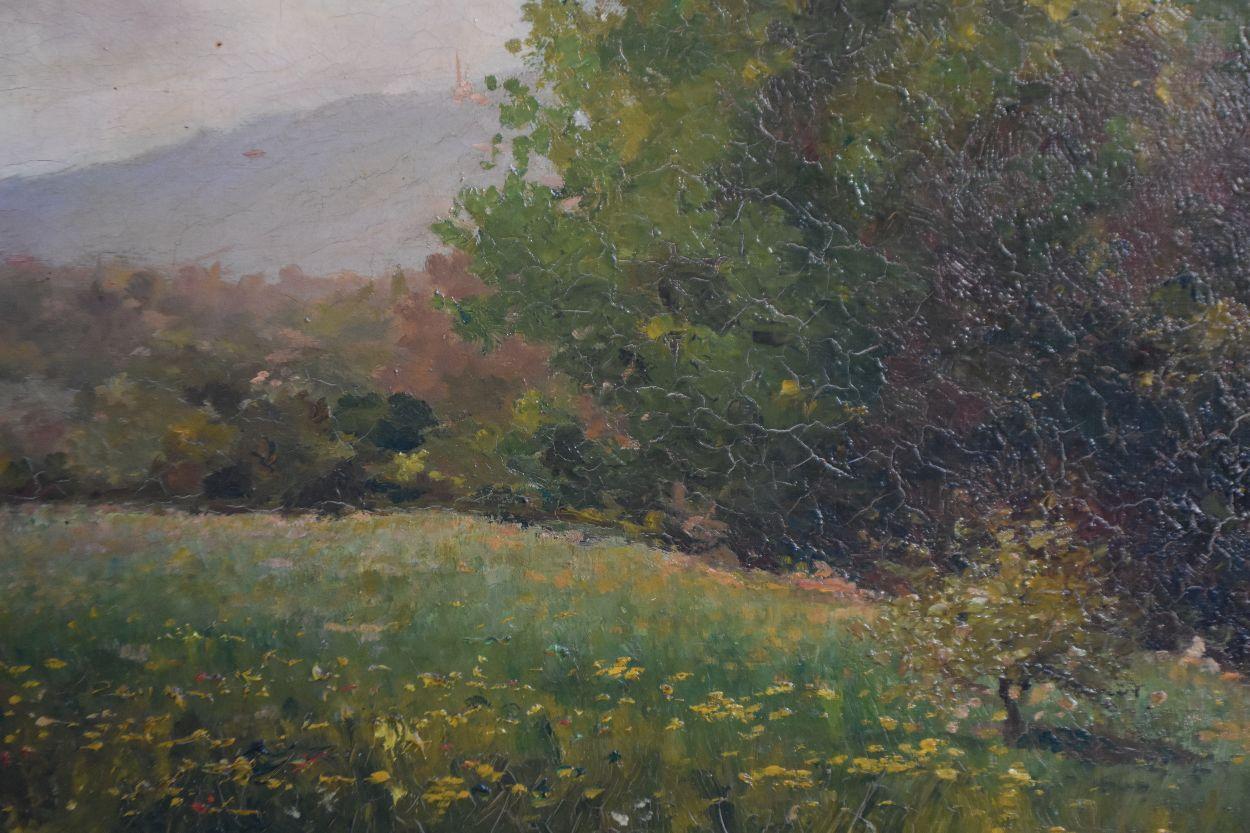 Late 19th Century Oil on Canvas Landscape by Paul Huet In Fair Condition For Sale In Marseille, FR