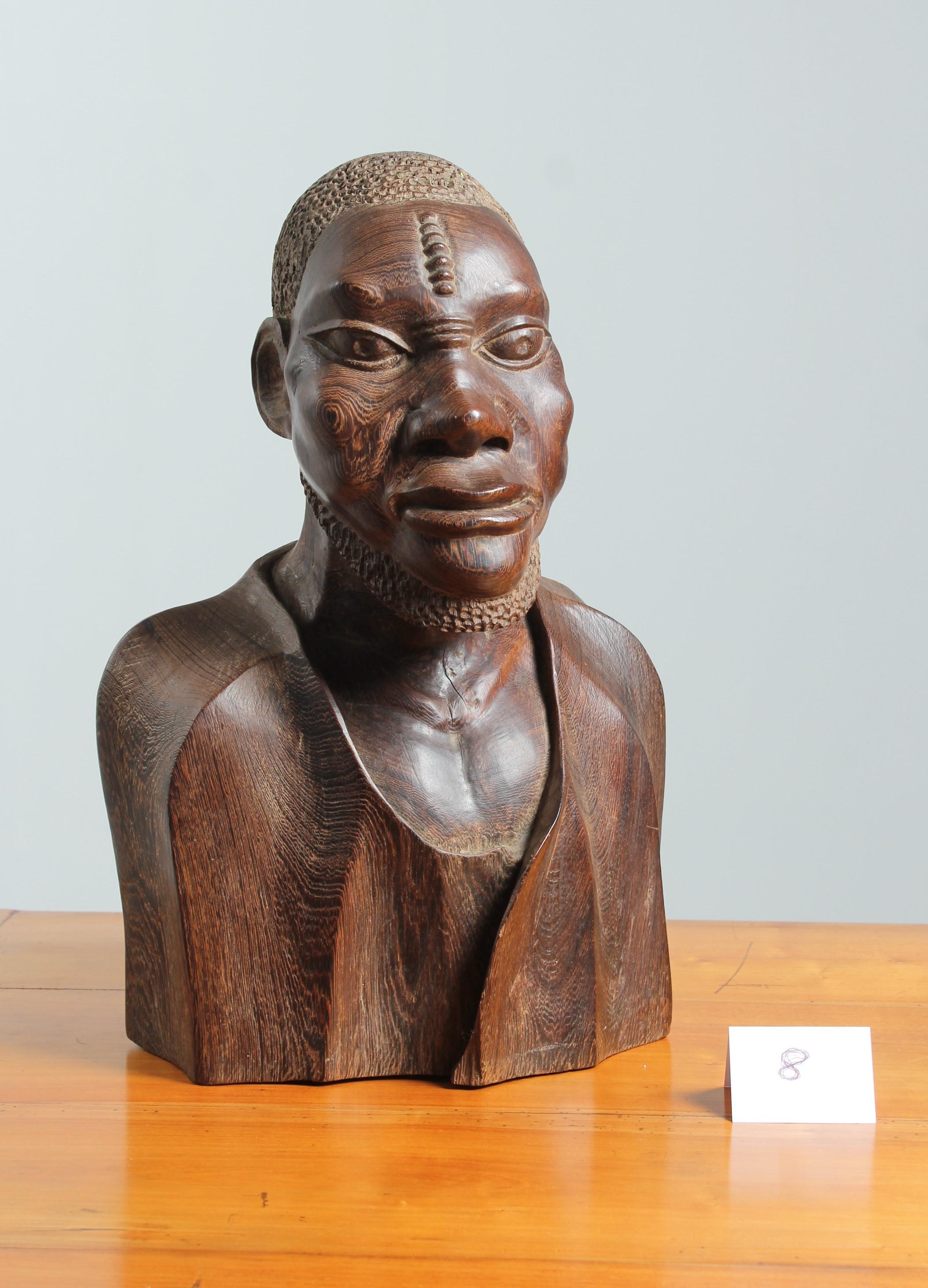 Late 19th or Early 20th Century Bust, Sculpture, Carved Wood For Sale 11