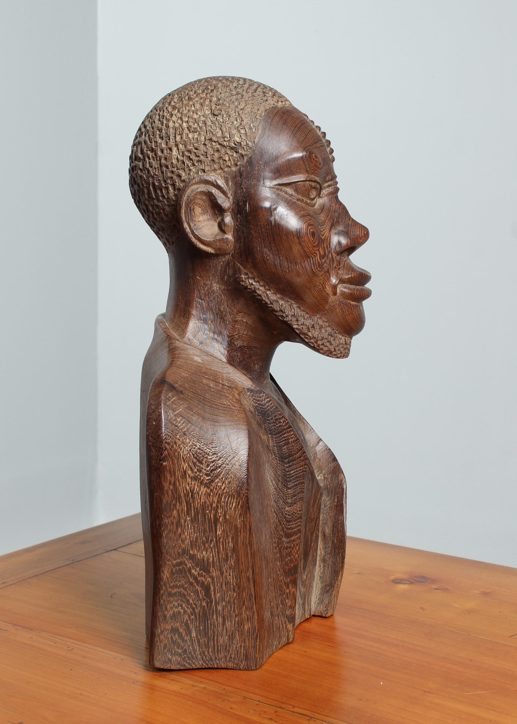 Late 19th or Early 20th Century Bust, Sculpture, Carved Wood For Sale 12