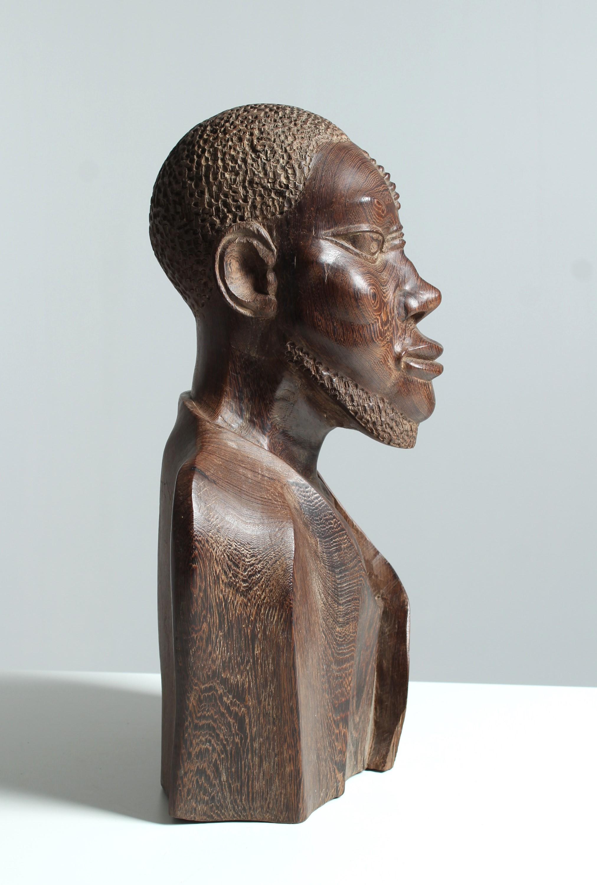 Late 19th or Early 20th Century Bust, Sculpture, Carved Wood For Sale 2