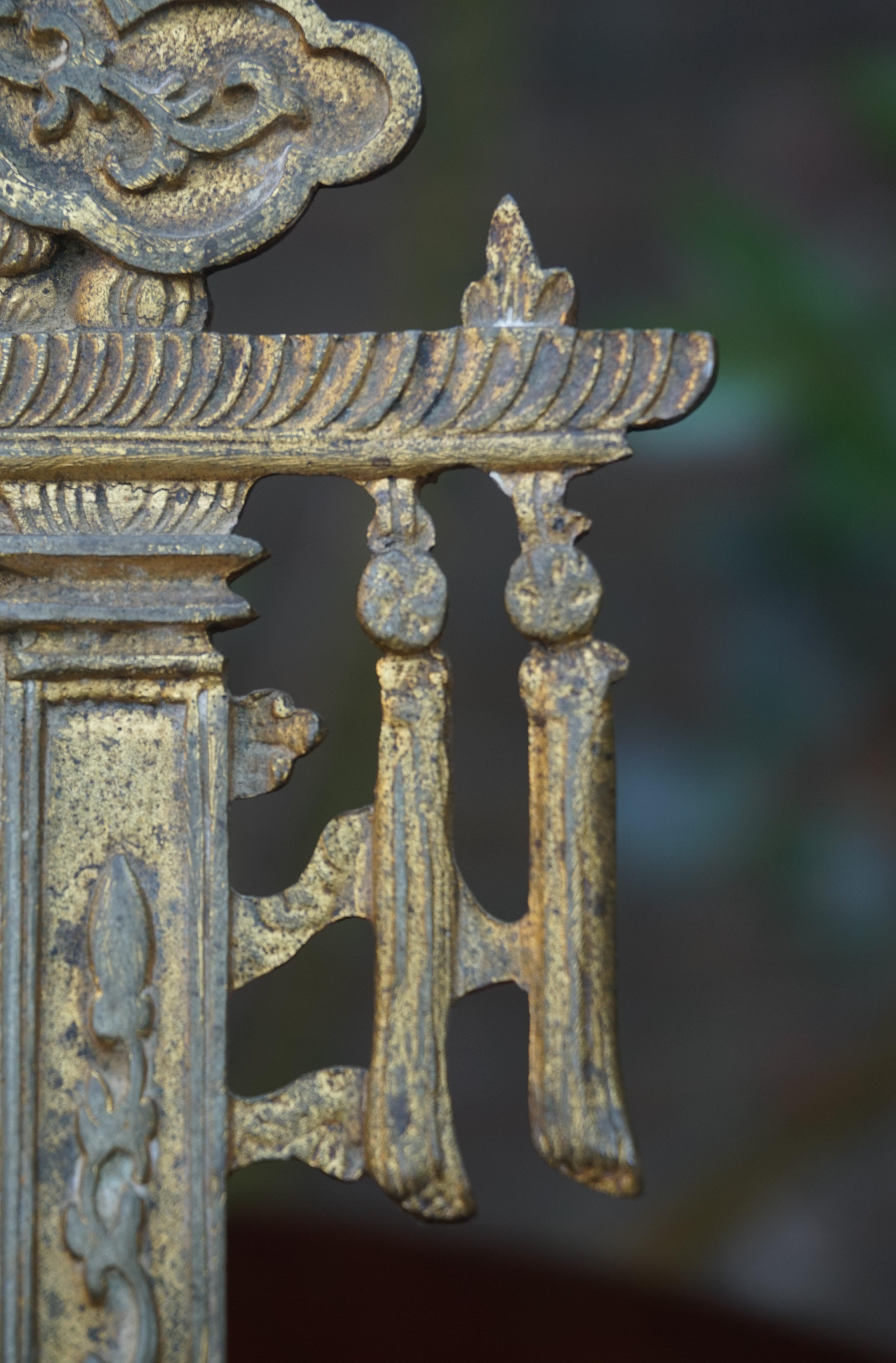 Miroir de table en bronze doré de la fin du XIXe ou du début du XXe siècle, de style chinois ou chinoiserie en vente 4