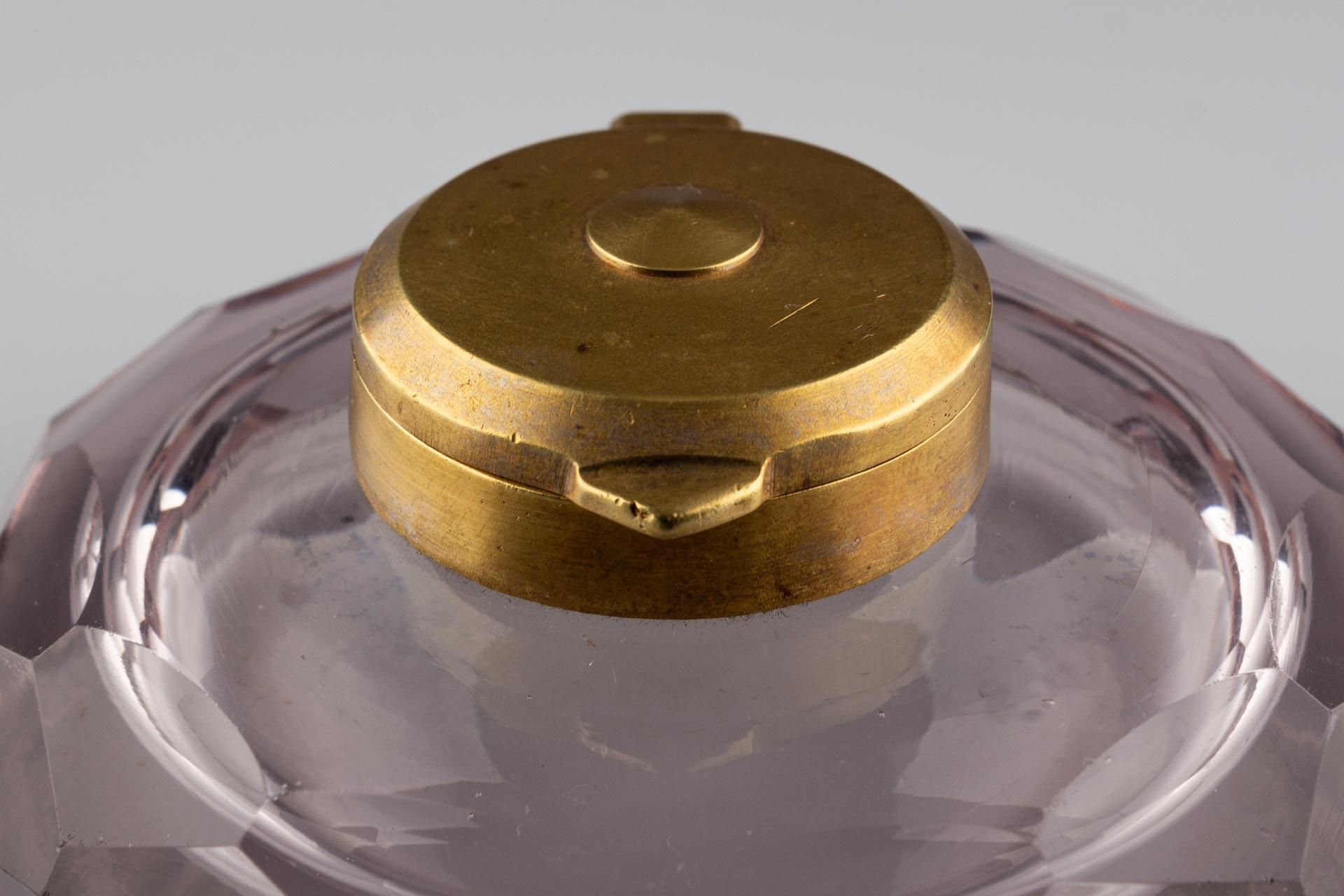 Tintero de cristal de finales del siglo XIX o principios del XX en venta 4