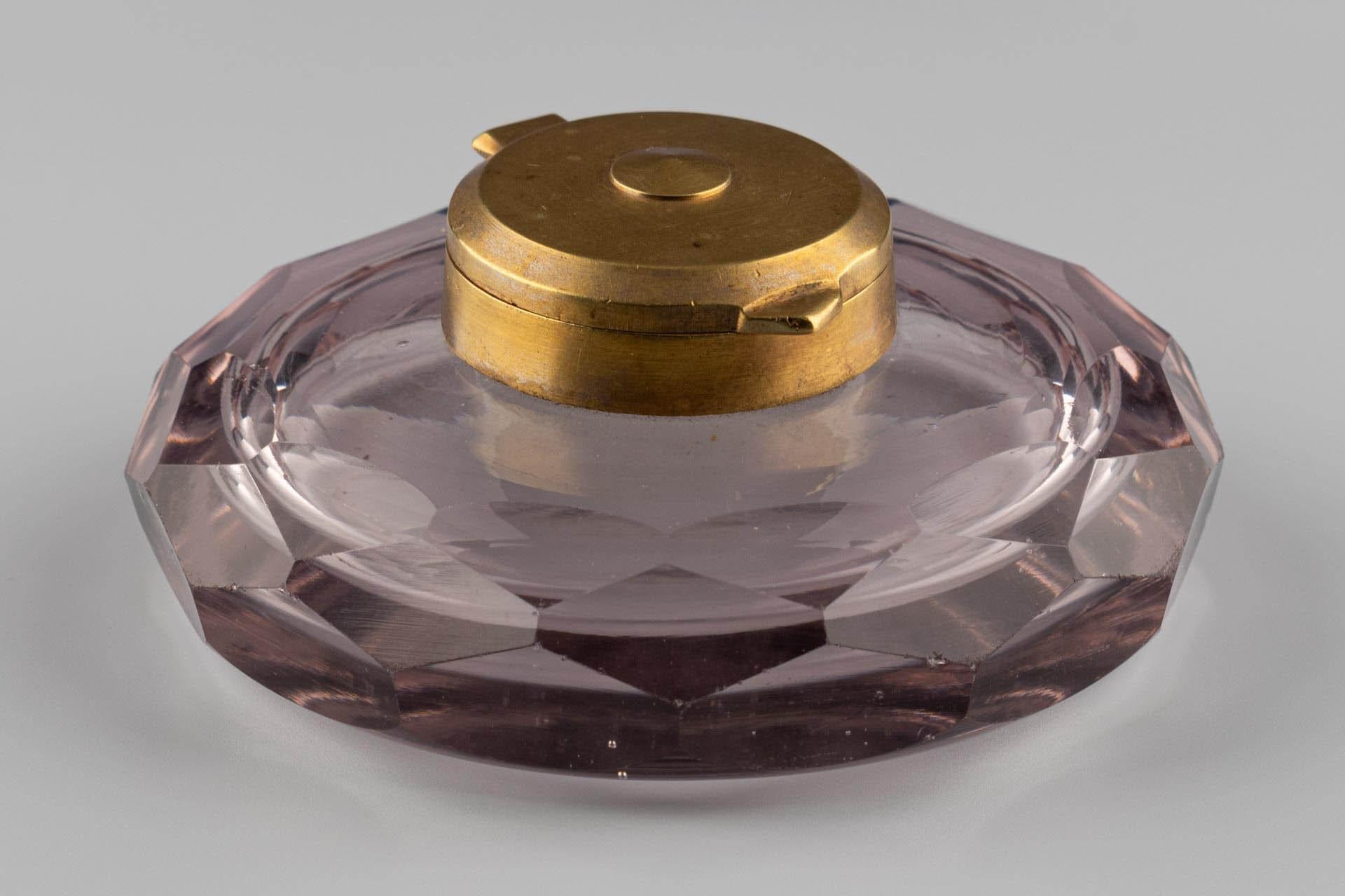 Tintero de cristal de finales del siglo XIX o principios del XX Art Nouveau en venta