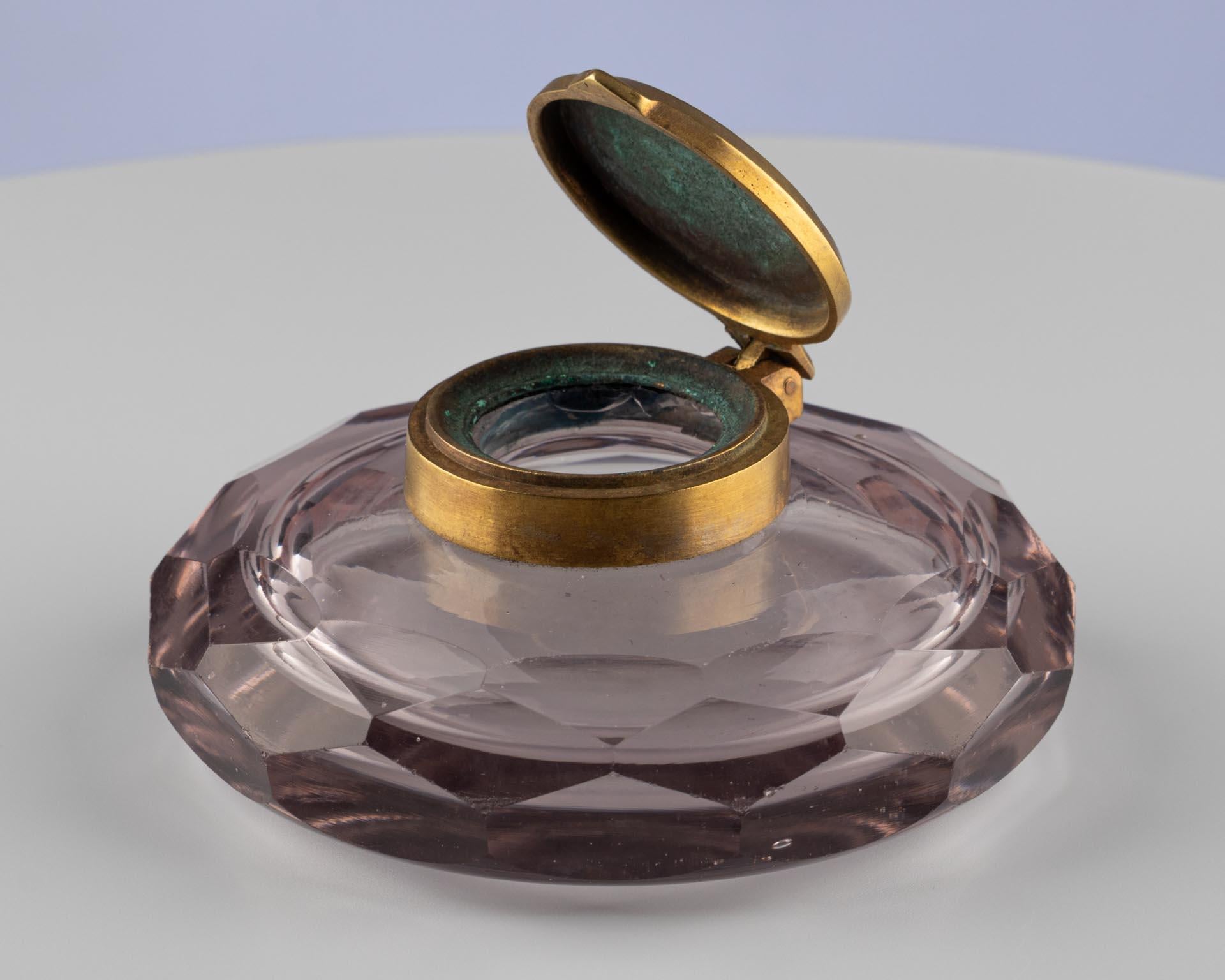 Tintero de cristal de finales del siglo XIX o principios del XX Francés en venta