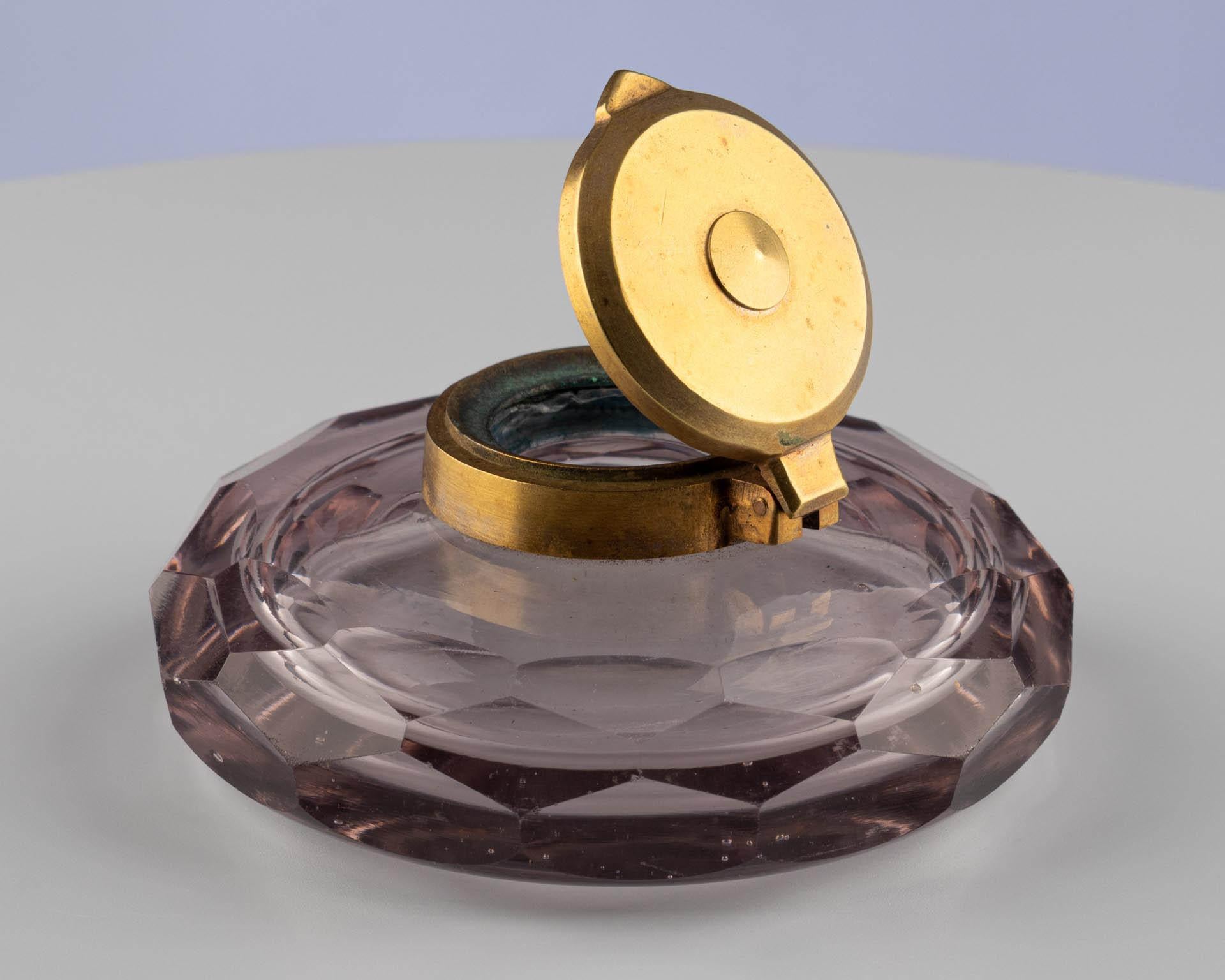 Tintero de cristal de finales del siglo XIX o principios del XX en Bueno estado para la venta en Greven, DE