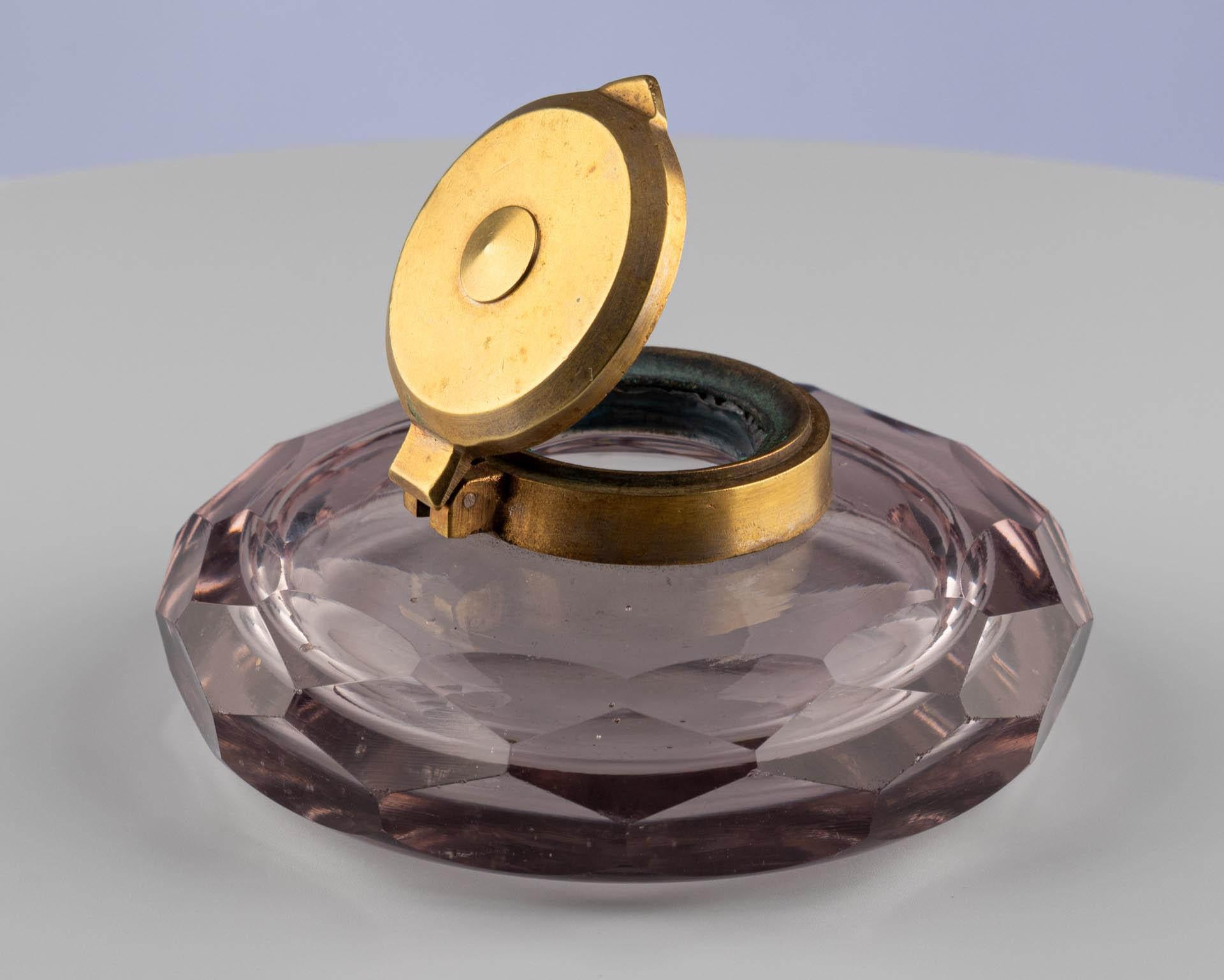 Tintero de cristal de finales del siglo XIX o principios del XX en venta 1