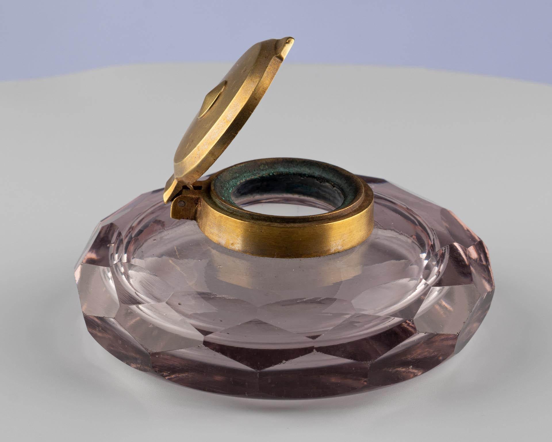 Tintero de cristal de finales del siglo XIX o principios del XX en venta 2