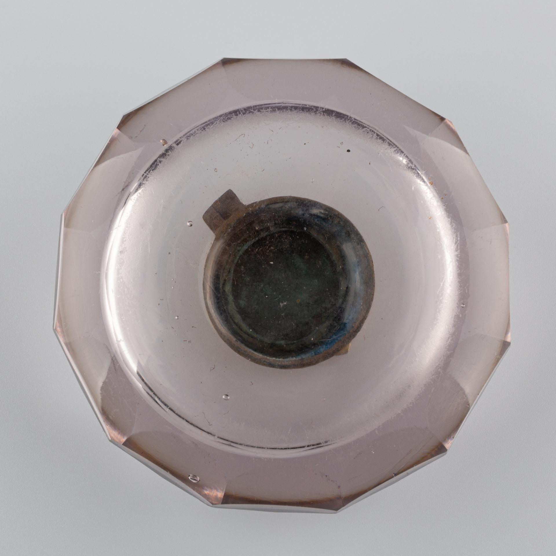 Tintero de cristal de finales del siglo XIX o principios del XX en venta 3