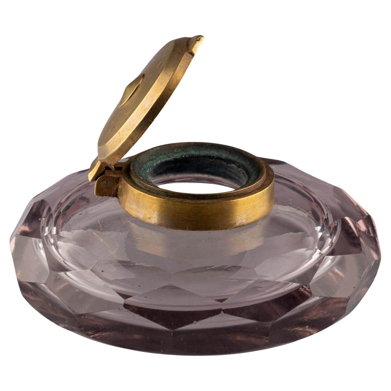 Tintero de cristal de finales del siglo XIX o principios del XX en venta