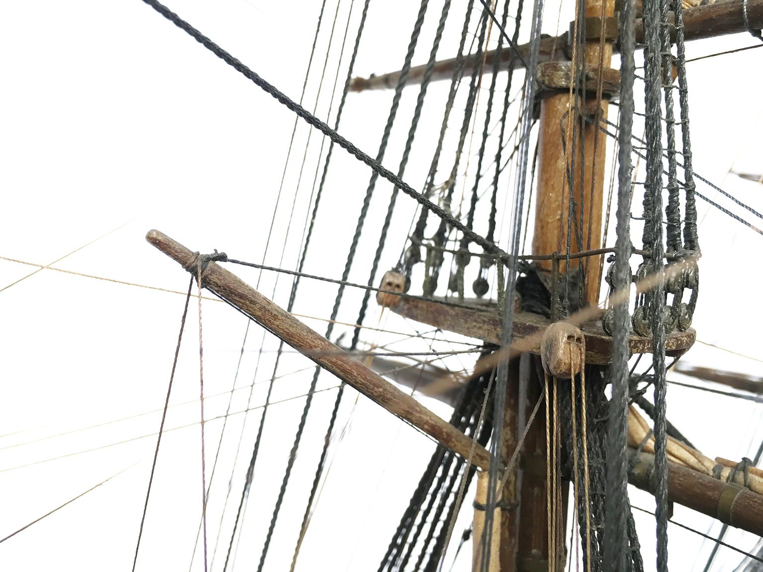 Late 19th or Early 20th Century Italian Three-Masted Steam-Frigate Model 10