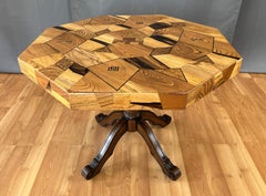 Late 19th or Early 20th Century Japanese Hexagon Shape Marquetry Table
