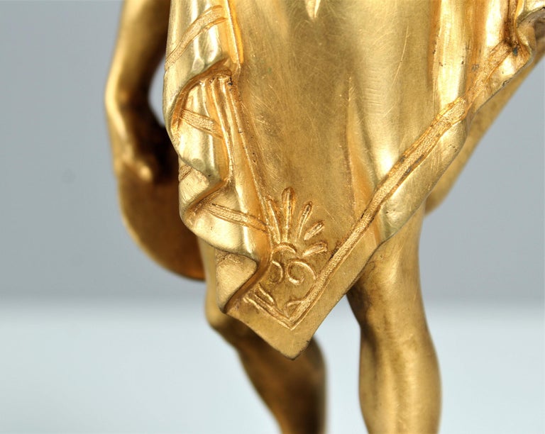 Late 19th or Early 20th Century Sculpture, Athlete with Discus, Édouard