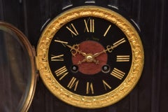 Late 19th Century Pendulum Terminal in Black and Red Marble Louis XVI Style