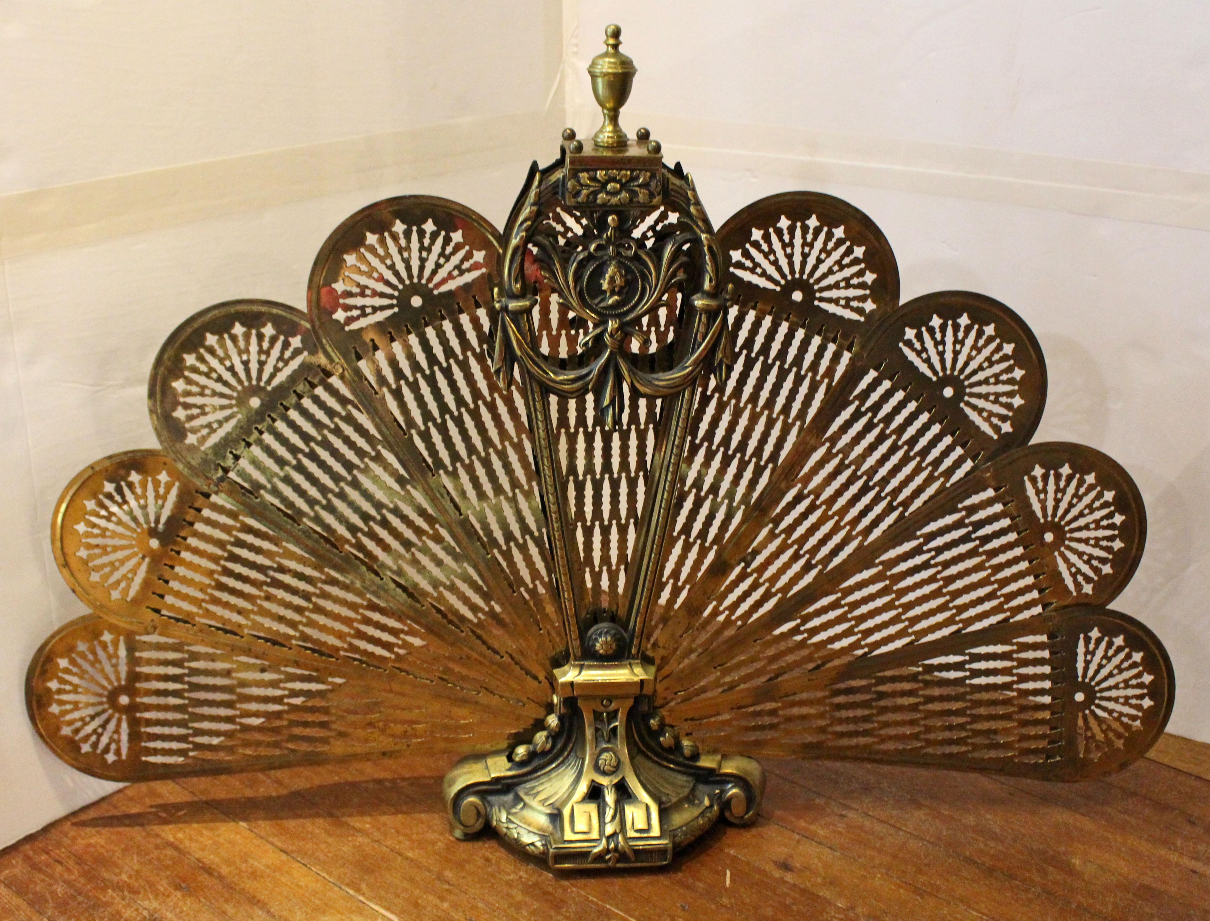 Neoclassical Late 19th to Early 20th Century Fireplace Fan For Sale