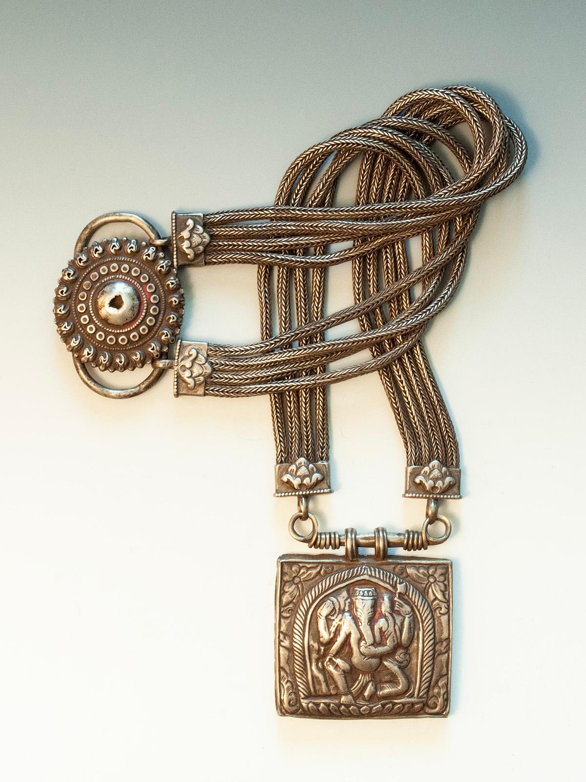 Artisan Late 19th to Early 20th Century Jantar Necklace, Nepal For Sale