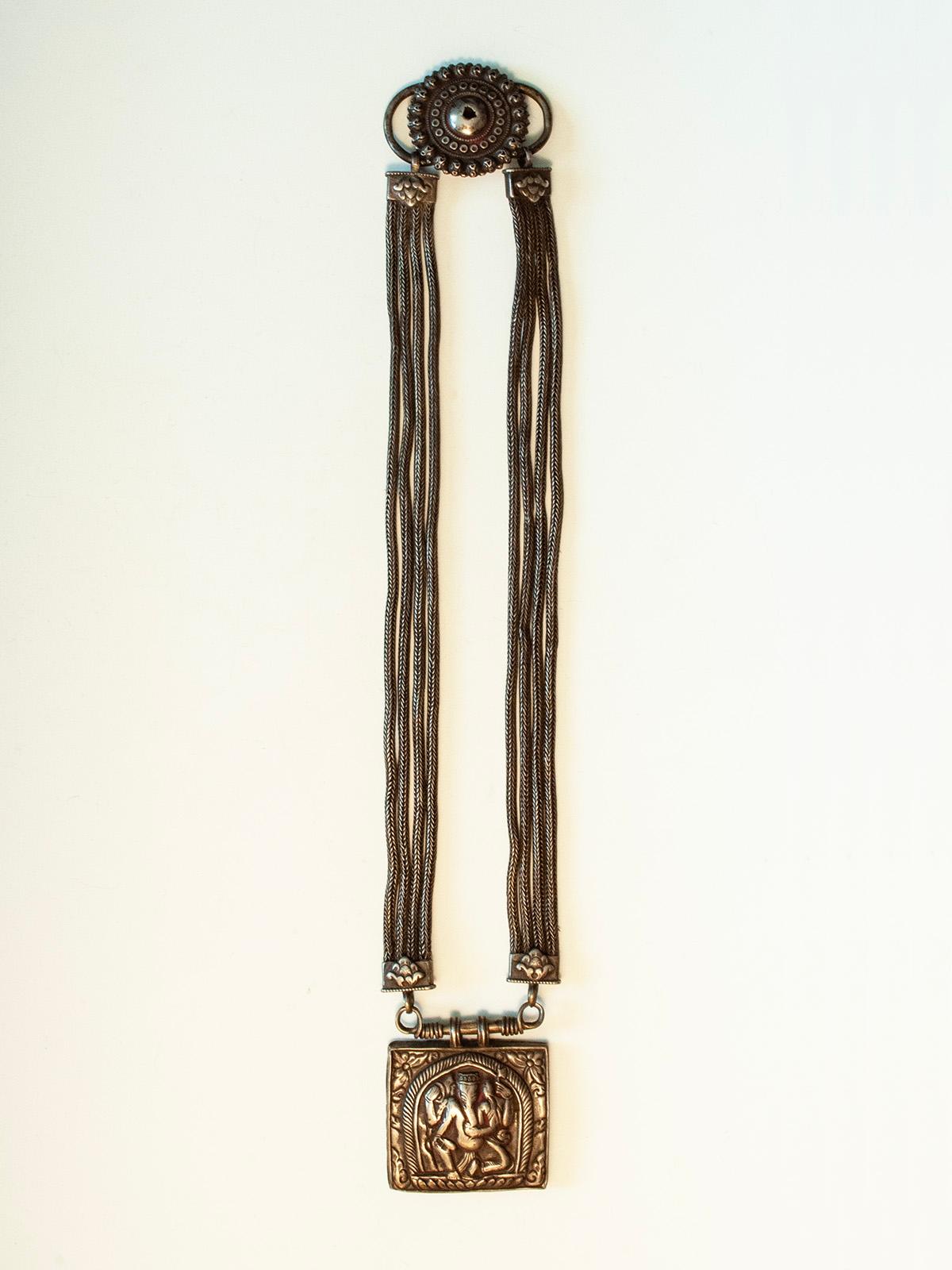Artisan Late 19th to Early 20th Century Jantar Necklace, Nepal For Sale
