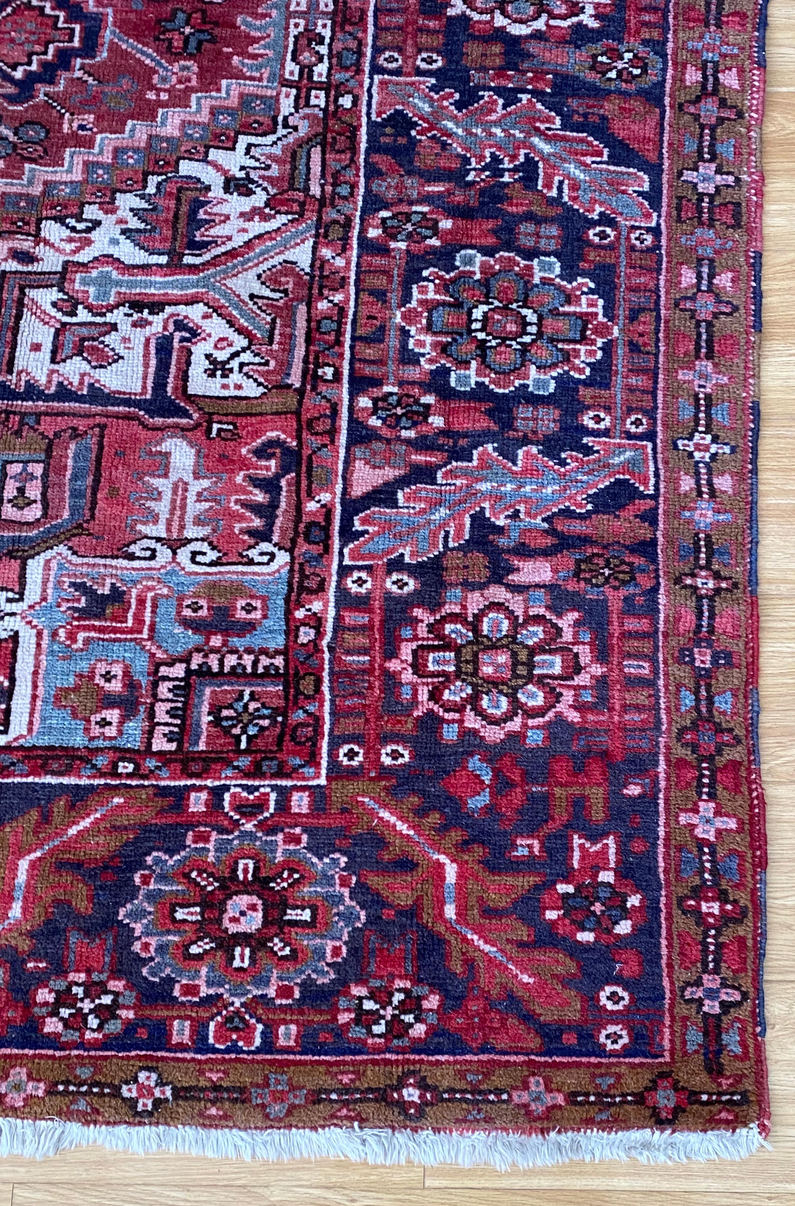 Hand-Crafted Late 19th to Early 20th Century Persian Rug For Sale