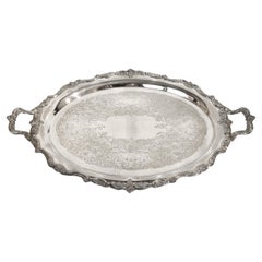 Vintage Late 19th to Early 20th Century Rococo-Style Silver Plate Tea Tray by Towle