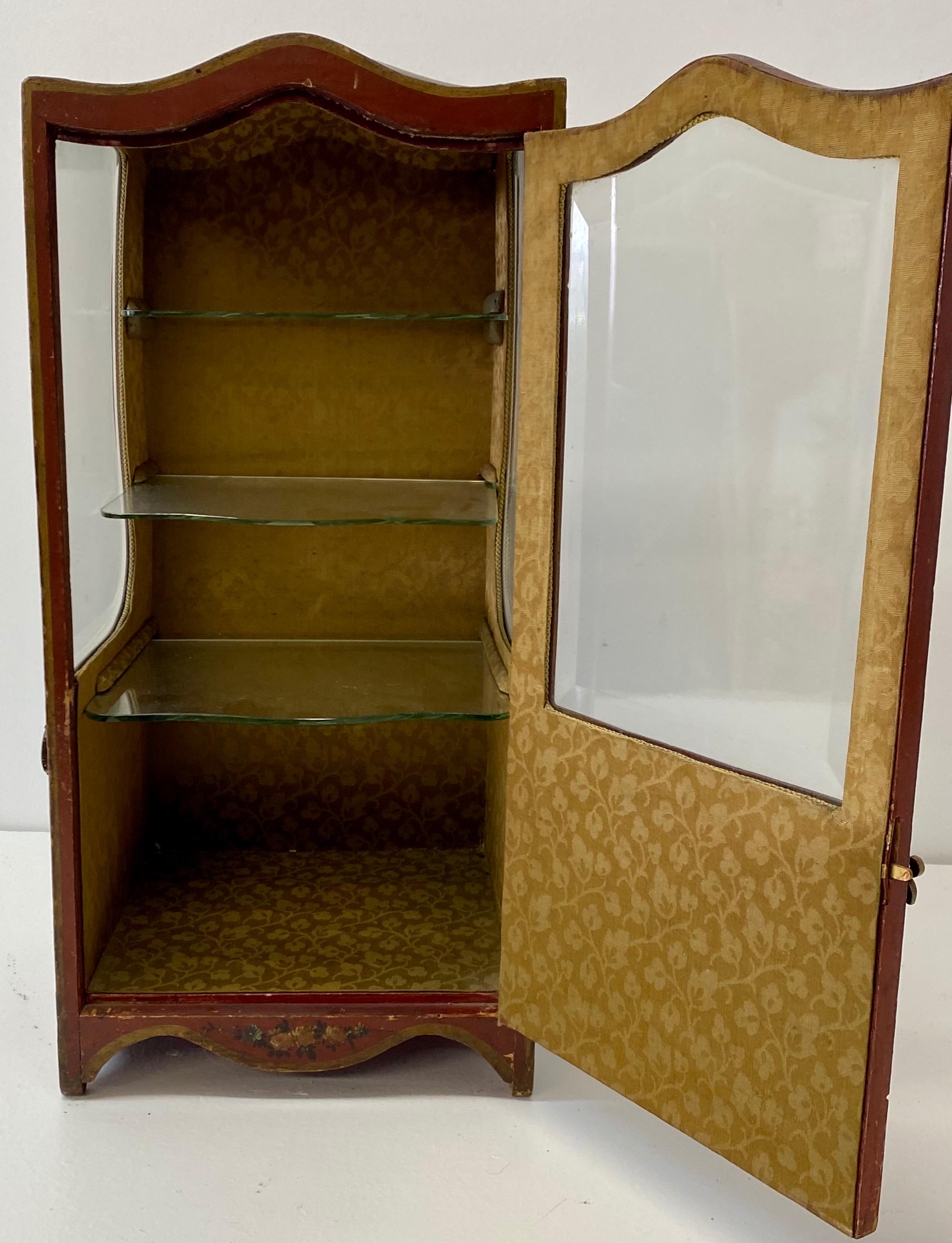 19th Century Late 19th to Early 20th Century Sedan Chair Miniature Table Top Display Cabinet For Sale