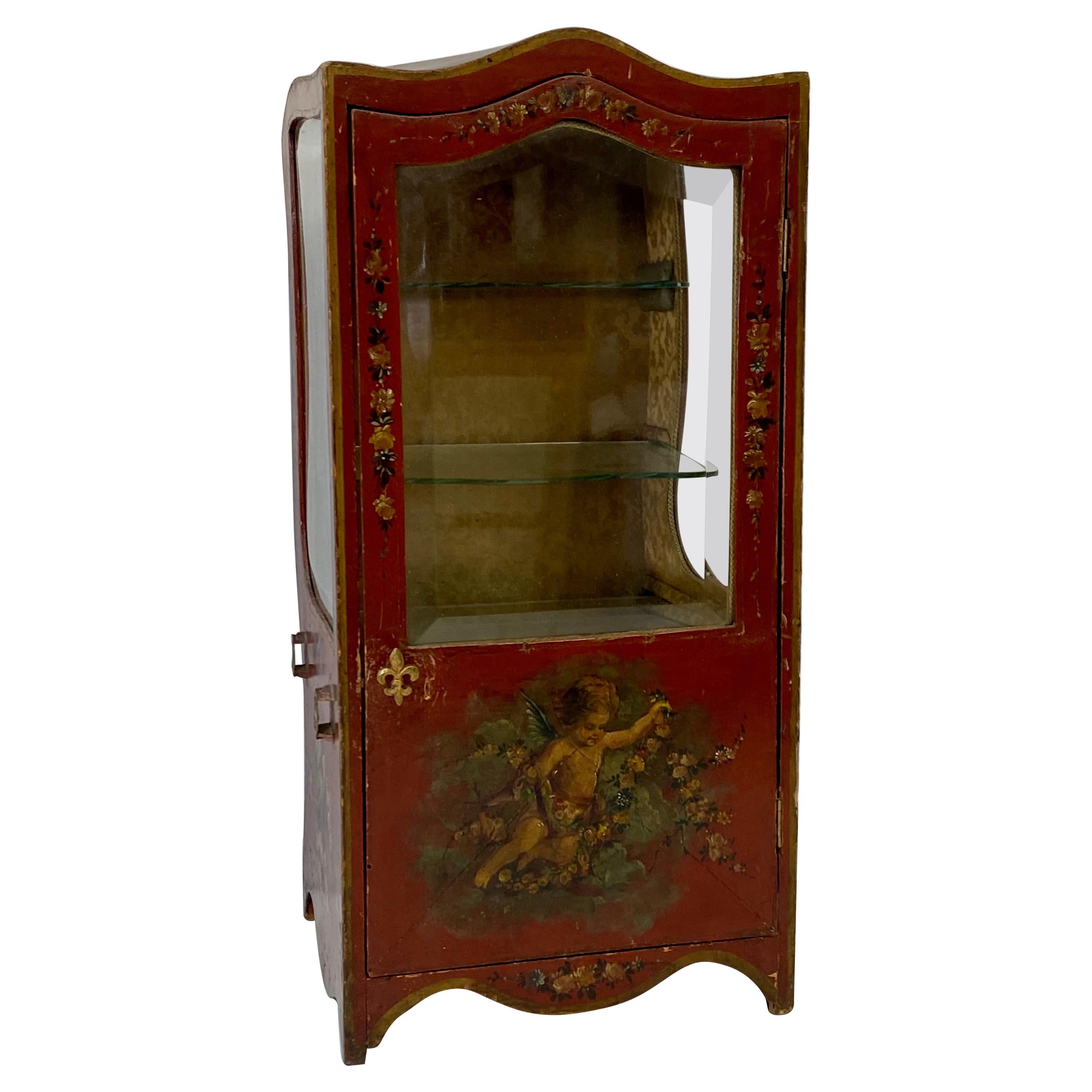 Vitrine de table miniature pour chaise Sedan de la fin du 19ème et du début du 20ème siècle