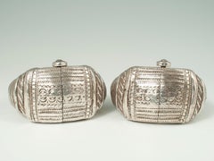 Late 19th to Early 20th Century Silver Anklets, Oman