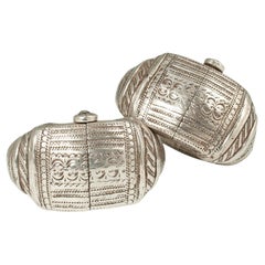 Late 19th to Early 20th Century Silver Anklets, Oman