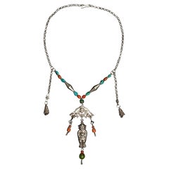 Late 19th to Early 20th Century Silver Baby Amulet Necklace, China
