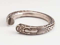 Late 19th-Early 20th Century Silver Bangle Dragon Bracelet, China