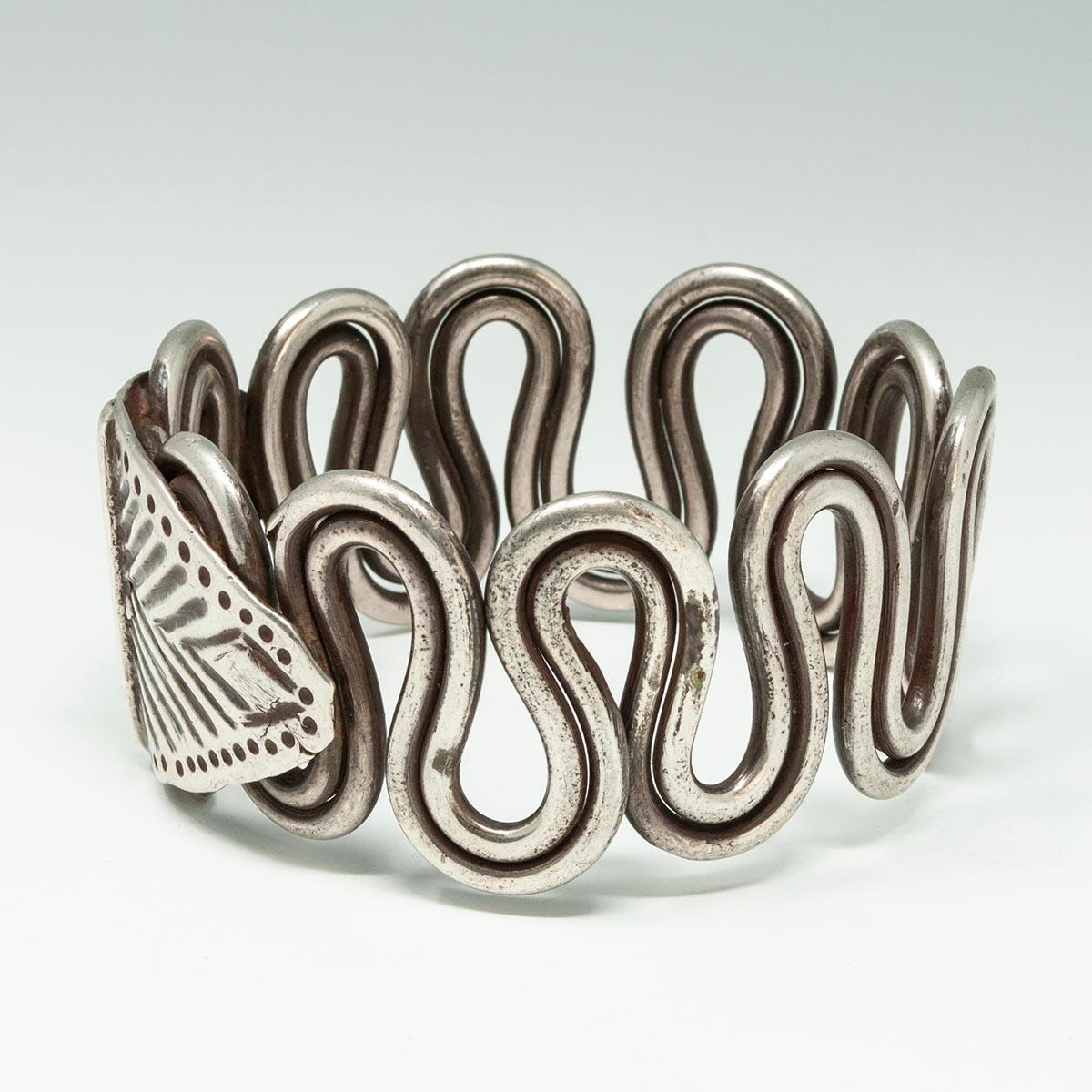 Women's or Men's Late 19th to Early 20th Century Silver Wire Serpent Armlet, Rajasthan, India For Sale