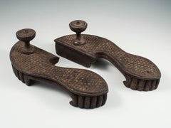 Sandalias tribales de madera paduka de finales del siglo XIX-principios del XX, India
