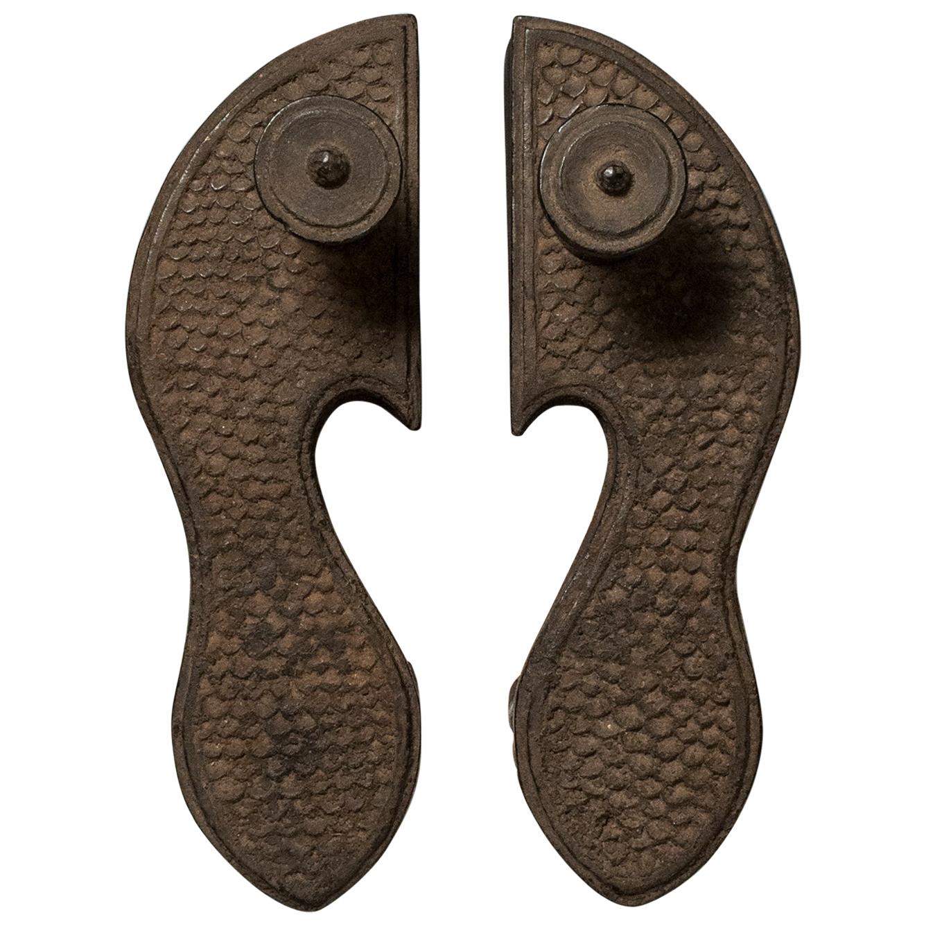 Late 19th-Early 20th Century Tribal Wood Paduka Sandals, India For Sale
