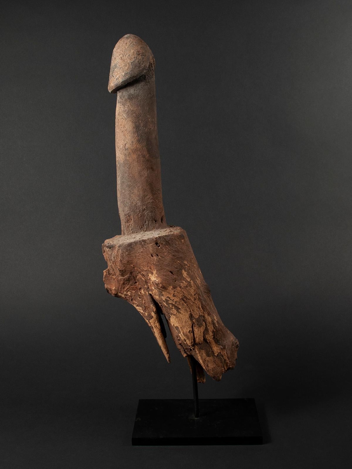 Tribal Late 19th-Early 20th Century Wood Legba Phallus, Fon People, West Africa